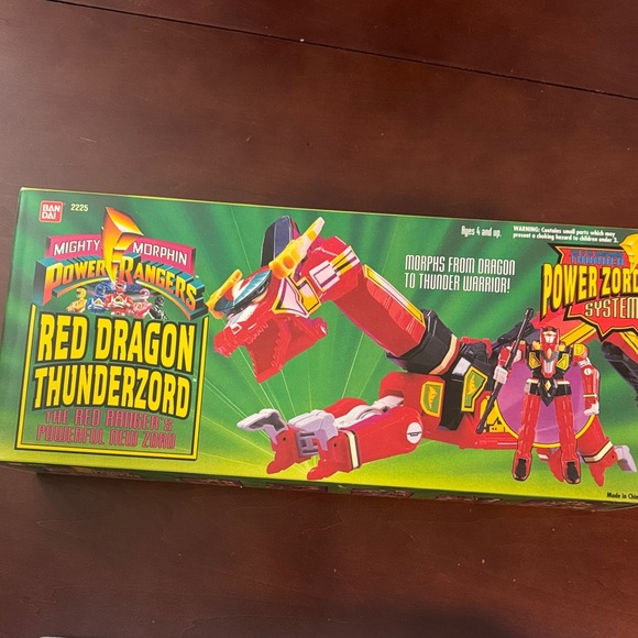 Vintage 1994 Mighty Morphin Power Rangers Red Dragon Thunderzord (orig. pkg). - Picture 5 of 16